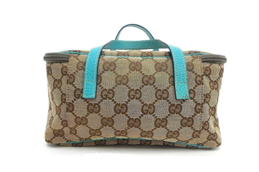 Gucci monogram canvas Canvas turquoise Bag Blue beige GG Vanity Blue Tan